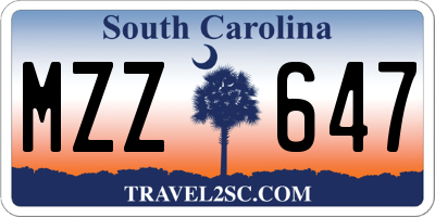 SC license plate MZZ647
