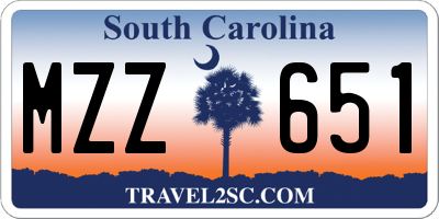 SC license plate MZZ651