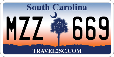 SC license plate MZZ669