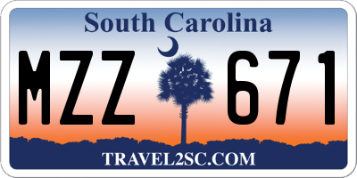 SC license plate MZZ671