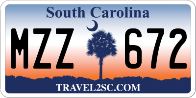 SC license plate MZZ672