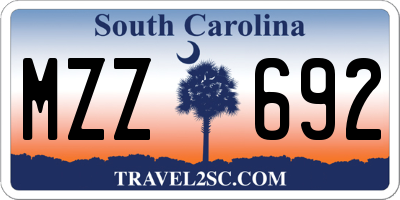 SC license plate MZZ692