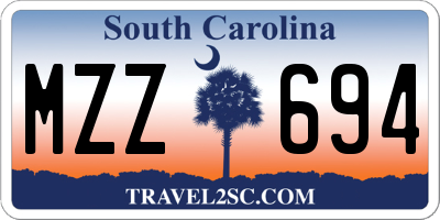 SC license plate MZZ694