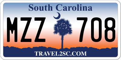 SC license plate MZZ708