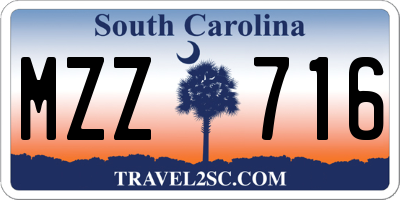 SC license plate MZZ716