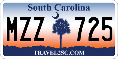 SC license plate MZZ725