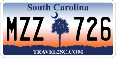 SC license plate MZZ726