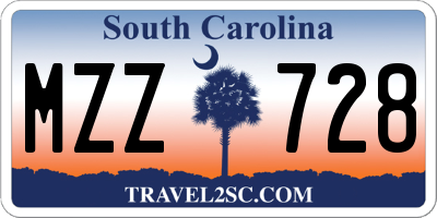 SC license plate MZZ728