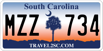 SC license plate MZZ734
