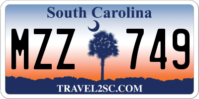 SC license plate MZZ749