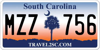 SC license plate MZZ756