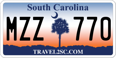 SC license plate MZZ770