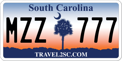 SC license plate MZZ777