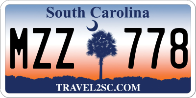 SC license plate MZZ778