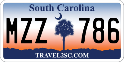 SC license plate MZZ786