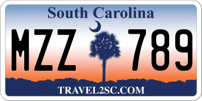 SC license plate MZZ789