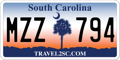 SC license plate MZZ794