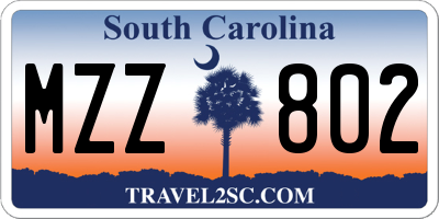 SC license plate MZZ802