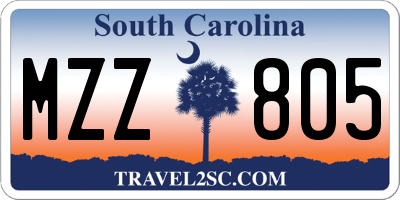 SC license plate MZZ805