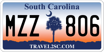 SC license plate MZZ806