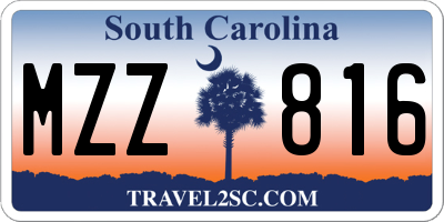 SC license plate MZZ816