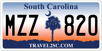 SC license plate MZZ820
