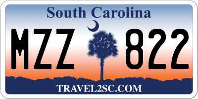 SC license plate MZZ822
