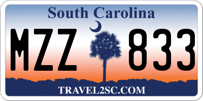 SC license plate MZZ833