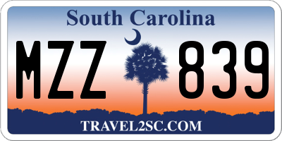 SC license plate MZZ839