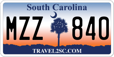 SC license plate MZZ840