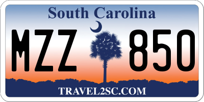 SC license plate MZZ850