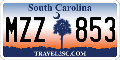 SC license plate MZZ853
