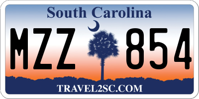 SC license plate MZZ854