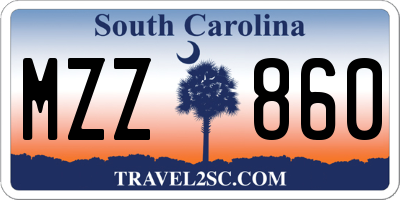 SC license plate MZZ860