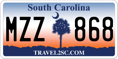SC license plate MZZ868