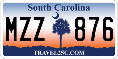 SC license plate MZZ876