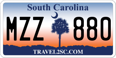 SC license plate MZZ880
