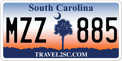 SC license plate MZZ885