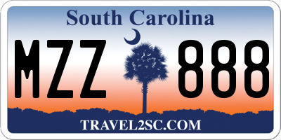 SC license plate MZZ888