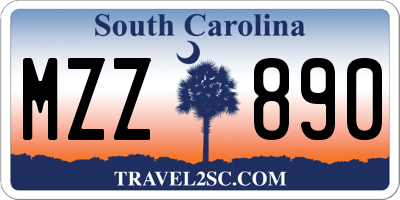 SC license plate MZZ890