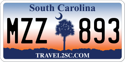 SC license plate MZZ893