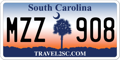 SC license plate MZZ908