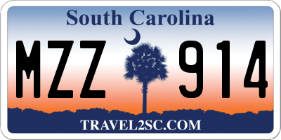SC license plate MZZ914