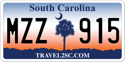 SC license plate MZZ915