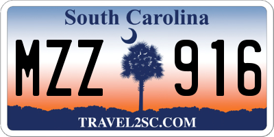 SC license plate MZZ916