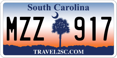 SC license plate MZZ917