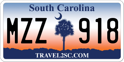SC license plate MZZ918
