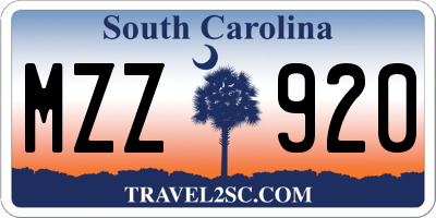 SC license plate MZZ920