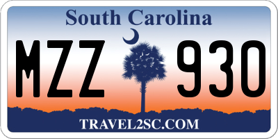 SC license plate MZZ930