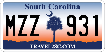 SC license plate MZZ931